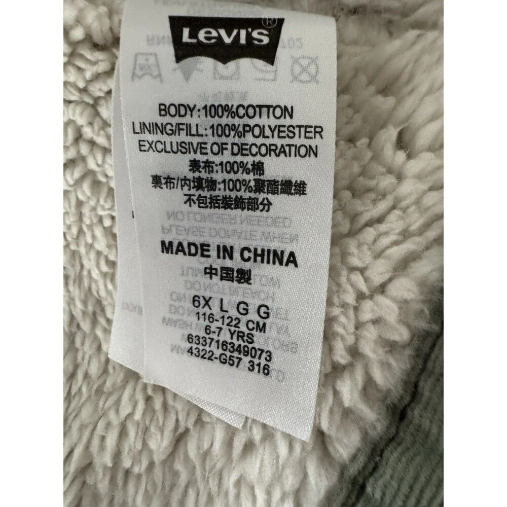 NEW Levis Girls Size 6-7 y Corduroy Trucker Jacket green Sherpa Lined warm cozy